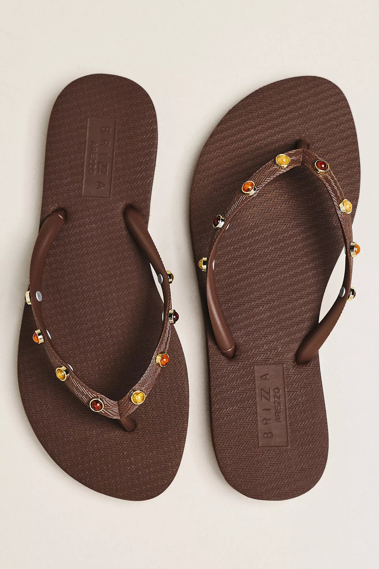 Brizza Arezzo Embellished Flip-Flop Sandals | Anthropologie (US)
