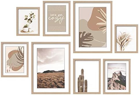 ArtbyHannah 8 Pack Gallery Wall Kit Decorative Art Prints Picture Frame Collage Wall Art Decor & ... | Amazon (US)