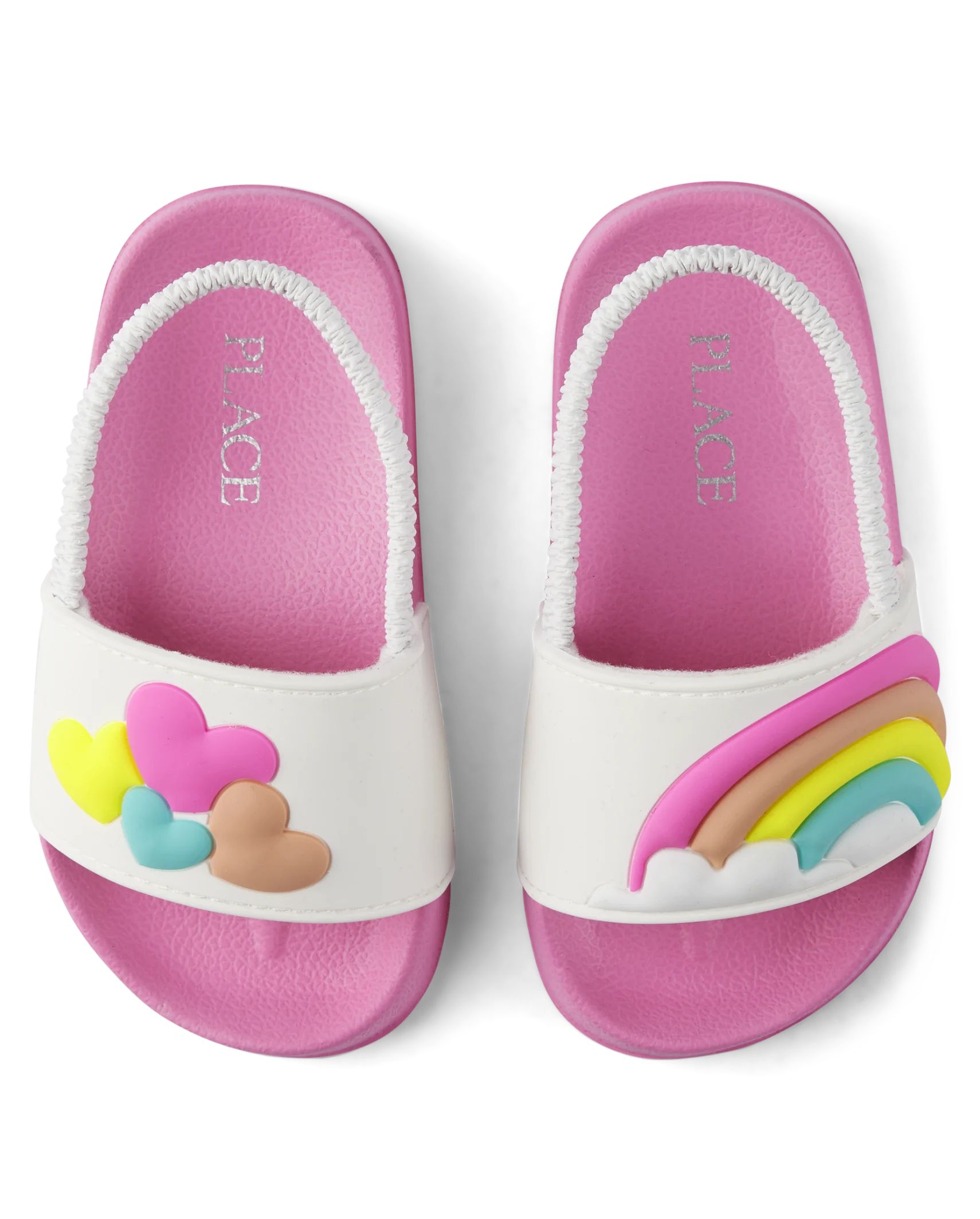 Toddler Girls Rainbow Heart Slides | The Children's Place  - WHITE | The Children's Place