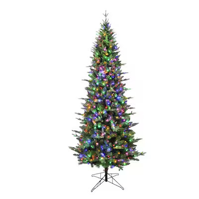 Holiday Living 7.5-ft Slim New Kensington Pine Pre-lit Artificial Christmas Tree with Color Chang... | Lowe's