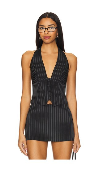 Grace Top in Black Pinstripe | Revolve Clothing (Global)