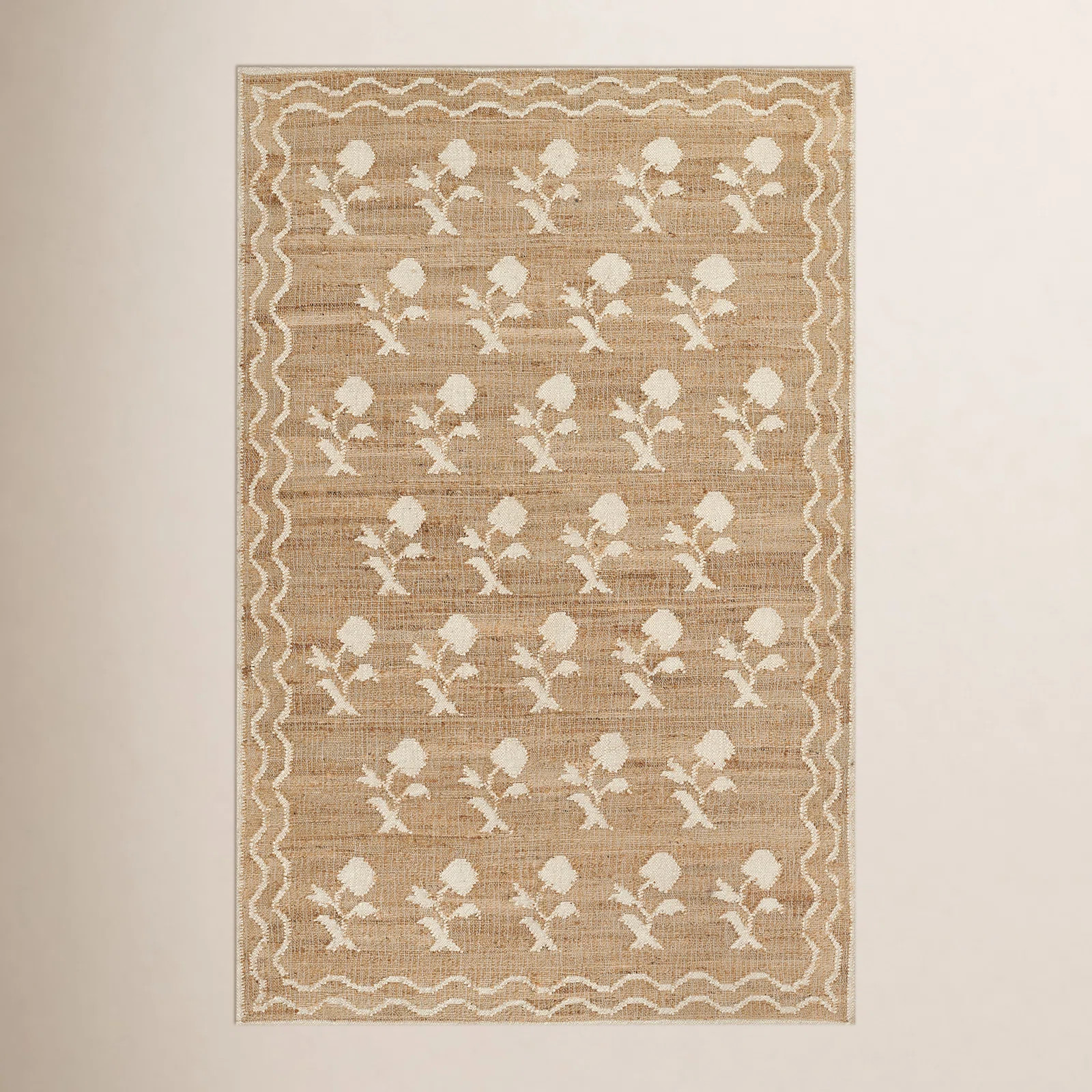 Erin Gates by Momeni Orchard Leaning Flower Jute and Wool Hand Woven Ivory Area Rug | Wayfair North America