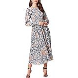 Avec Les Filles Women's Long Sleeve Floral Dress with Smocking | Amazon (US)