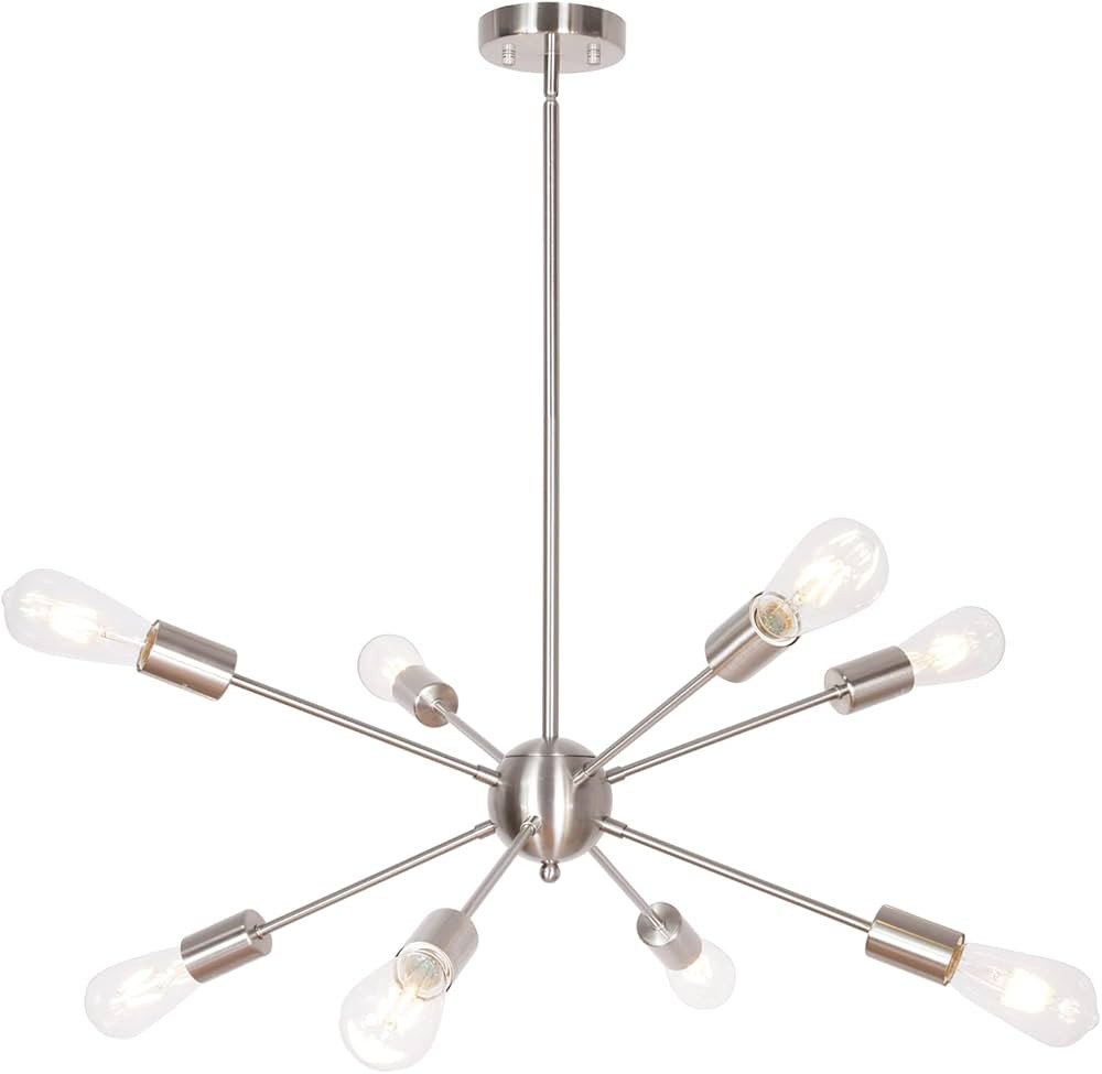 BONLICHT Contemporary Sputnik Chandelier 8 Light Brushed Nickel Pendant Lighting Mid Century Sate... | Amazon (US)