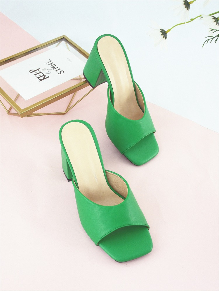 Minimalist Chunky Heeled Mule Sandals | SHEIN