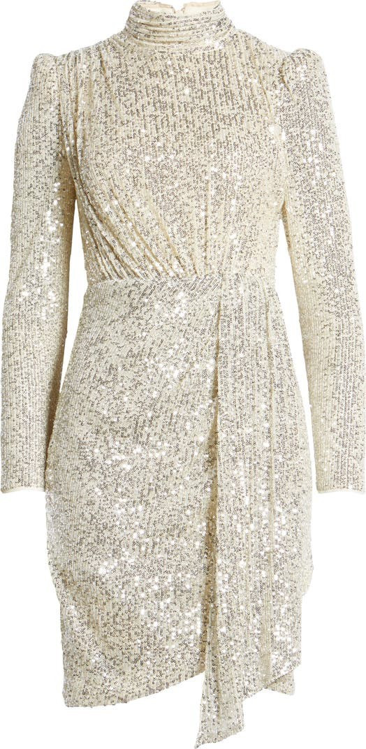 Sequin Mock Neck Long Sleeve Dress | Nordstrom