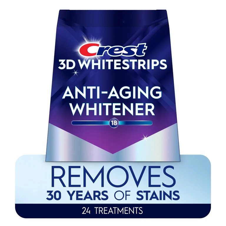 Crest 3DWhitestrips Anti-Aging Whitener At-Home Teeth Whitening Kit, 24 Treatments | Walmart (US)