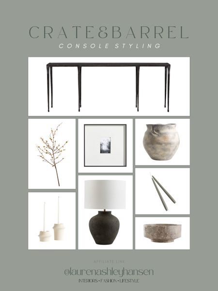 Crate & Barrel neutral consoling styling inspired by our great room! I have many of these pieces, and have styled them all together to create a simple yet beautiful look. I love this iron console table, and it’s one piece I will never regret buying! 

#LTKhome #LTKstyletip