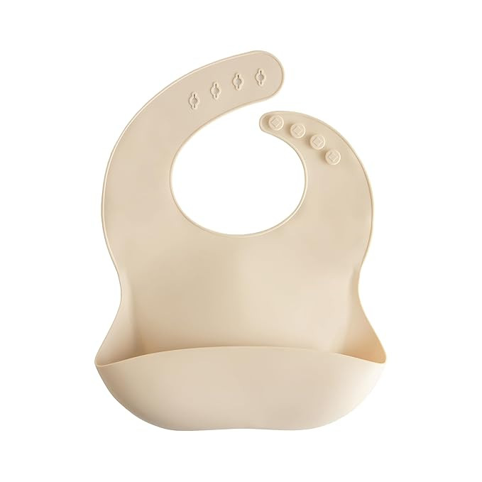 mushie Silicone Baby Bib | Adjustable Fit Waterproof Bibs (Shifting Sand) | Amazon (US)