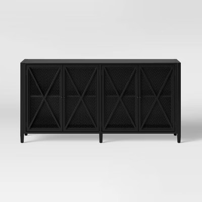 Fairmont Metal Media Stand with Storage Black - Threshold™ | Target