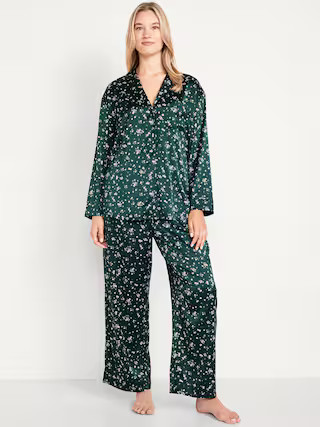 Printed Satin Pajama Pant Set for Women | Old Navy (US)