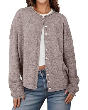 UNCLECAT Cardigan Sweaters for Women - Button Down 2025 Long Sleeve Fall Lightweight Knit Loose T... | Amazon (US)