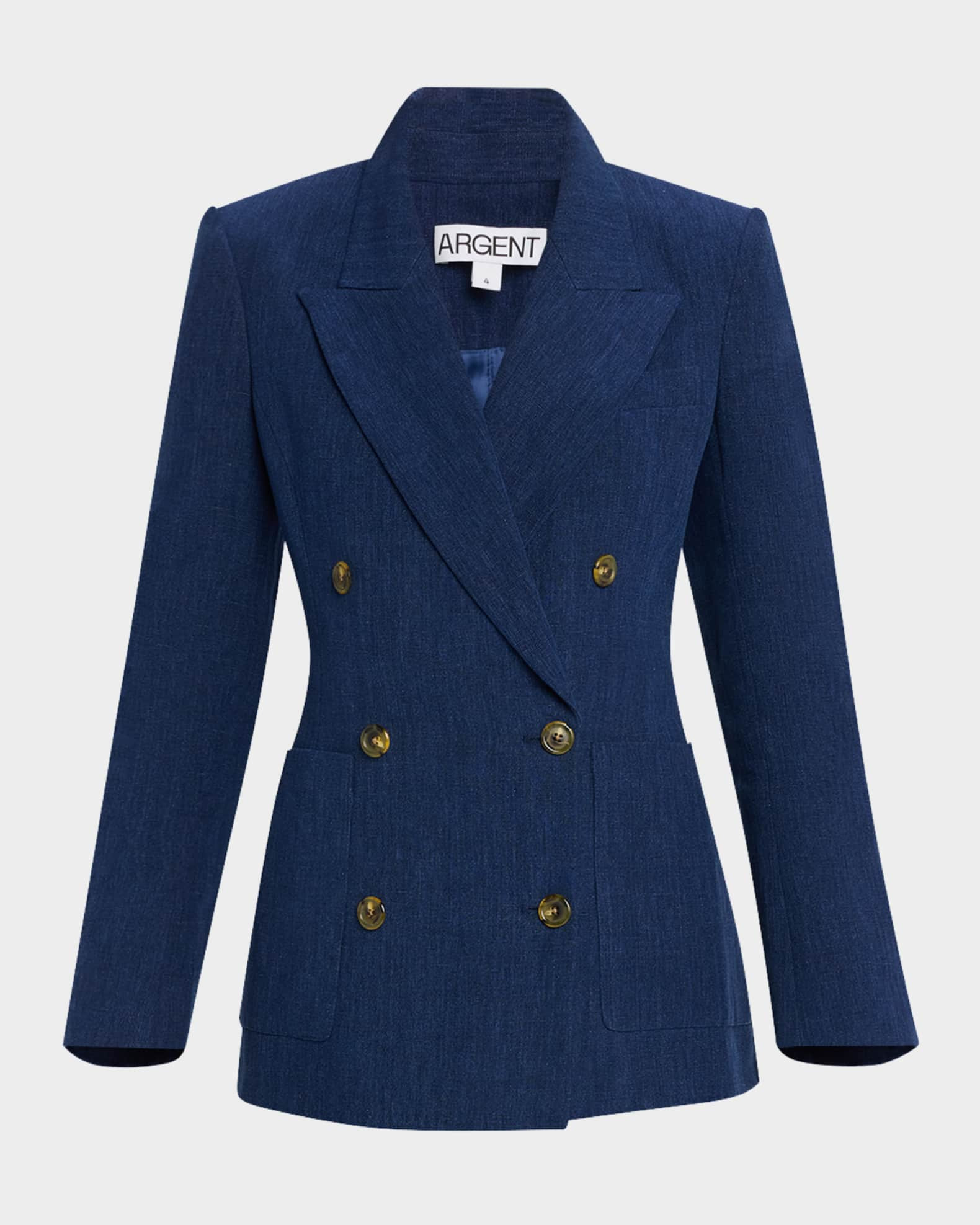 Chelsea Double-Breasted Linen Blazer | Neiman Marcus