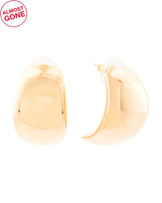 Made In Italy 14k Gold Bold Curved Post Earrings | TJ Maxx
