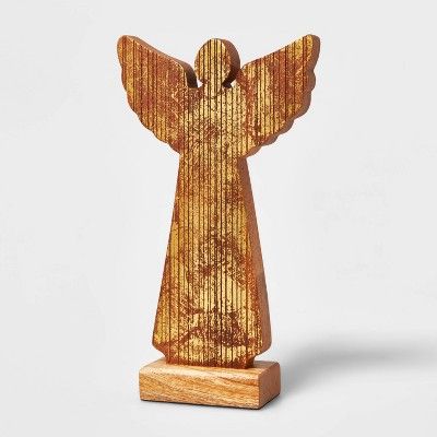 Wood Angel Decorative Figurine Gold - Wondershop&#8482; | Target