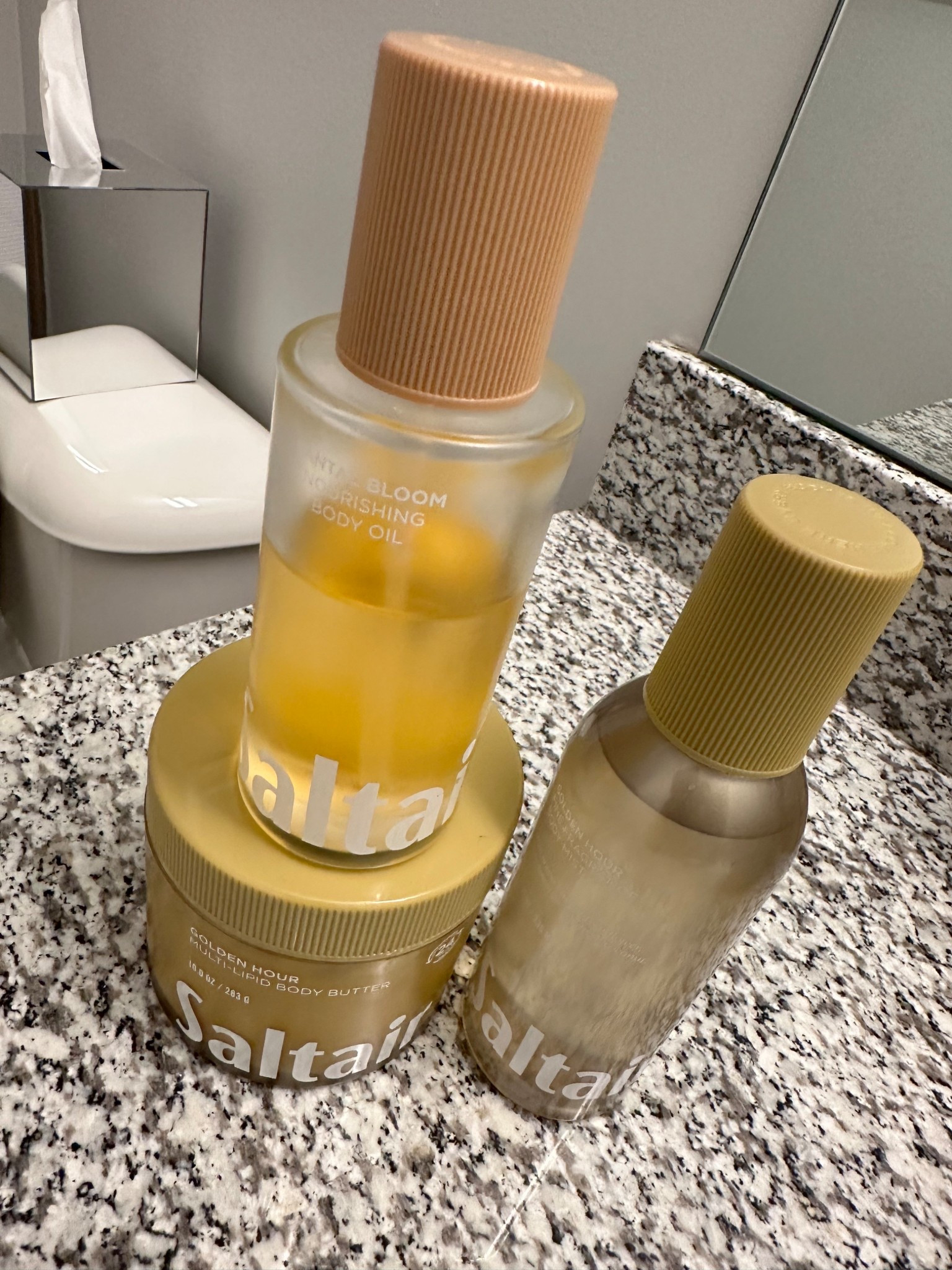 My body scent combo of the day. Saltair is one of my favorite go to’s. The Golden Hour and Santal smells absolutely amazing. #saltairbody #saltairproducts #saltairbodybutter #bodyspray #bodymist #goldenhour #santalbloom 

#LTKselfcare #LTKOver40 #LTKFindsUnder50