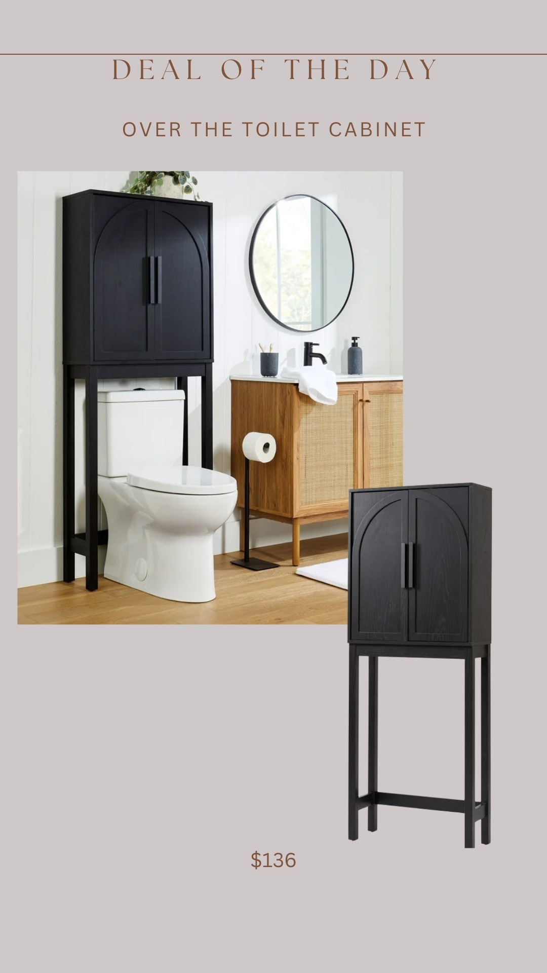 The viral Walmart collection JUST launched this space saver over the toilet cabinet!!!!! This is definitely the prettiest & best priced over the toilet cabinet I’ve found yet 🙌🏻🙌🏻

#LTKHome #LTKStyleTip #LTKSaleAlert