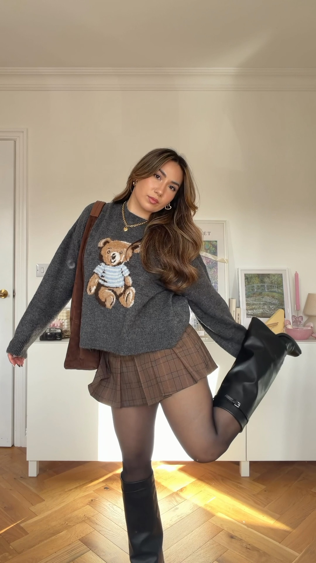 cosy knit + a check skirt combo all autumn long 🐻🪐🧸 

#LTKautumn #LTKuk #LTKwinter