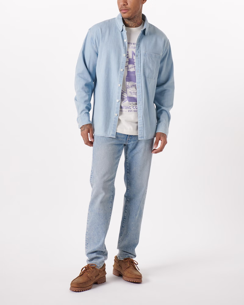 Denim Button-Up Shirt | Abercrombie & Fitch (US)