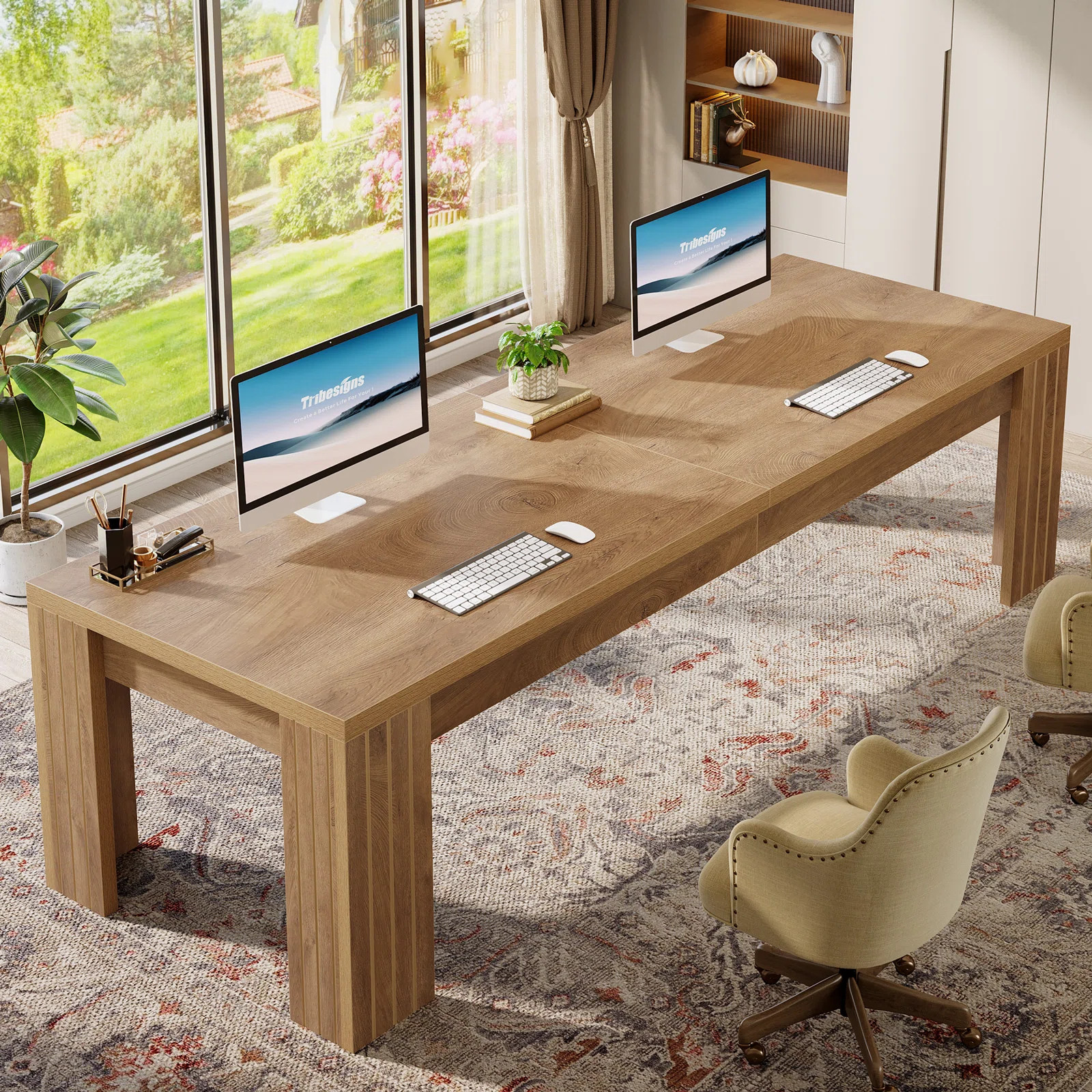 78.7 Inches Extra Long Desk For 2 People, Large Two Person Computer Table, Dual Workstation For H... | Wayfair North America