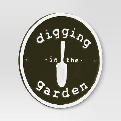Aluminum Outdoor Patio Garden Sign "Digging in the Garden" Green - Threshold™ | Target