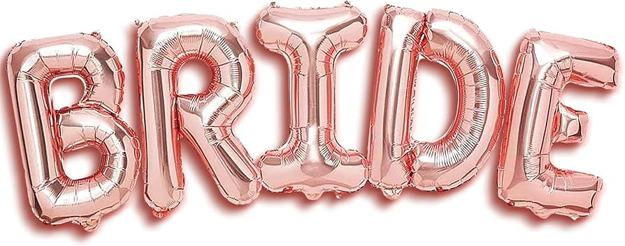 Large Rose Gold Bride Balloons - 40 Inch Bride Balloons Rose Gold | Bachelorette Party Decoration... | Amazon (US)