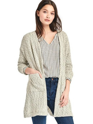 Gap Womens Boucle Open-Front Cardigan Cream Size M | Gap US