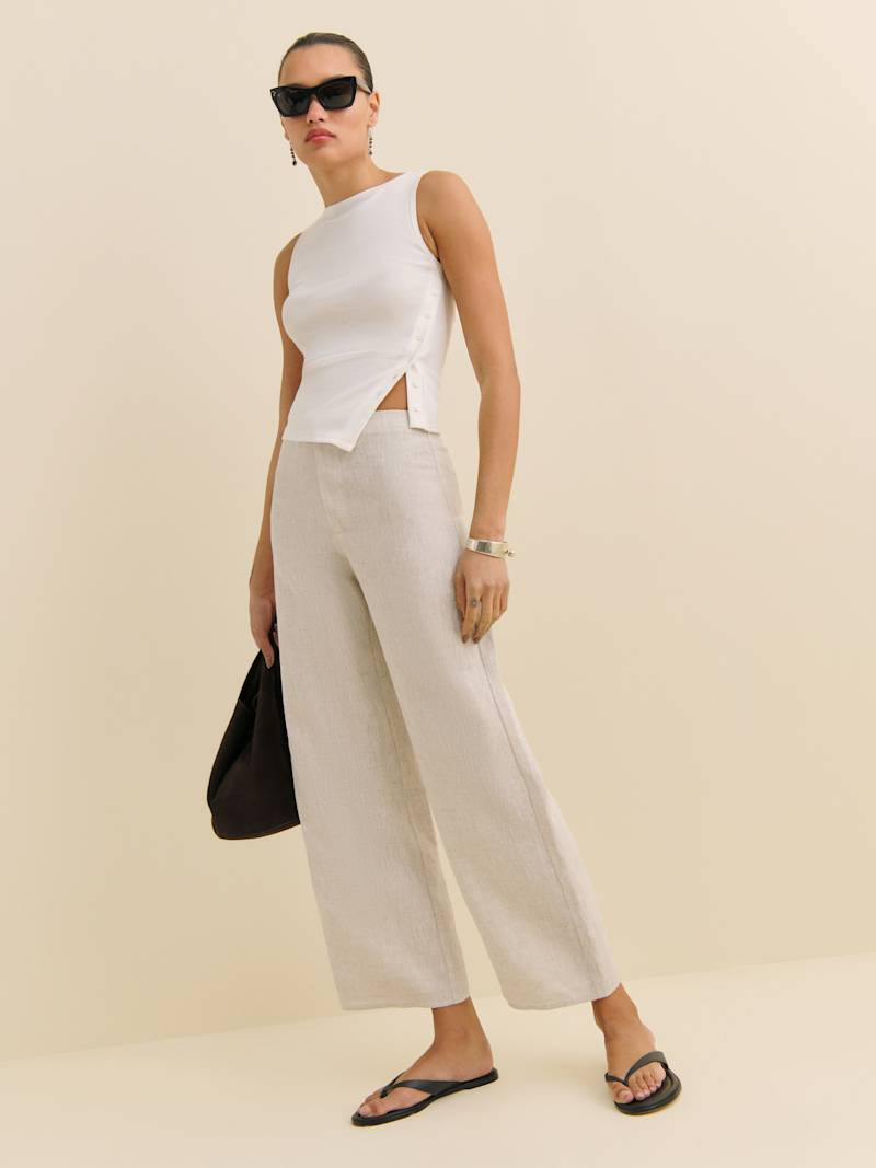 Joni Linen Cropped Pant | Reformation (Global)