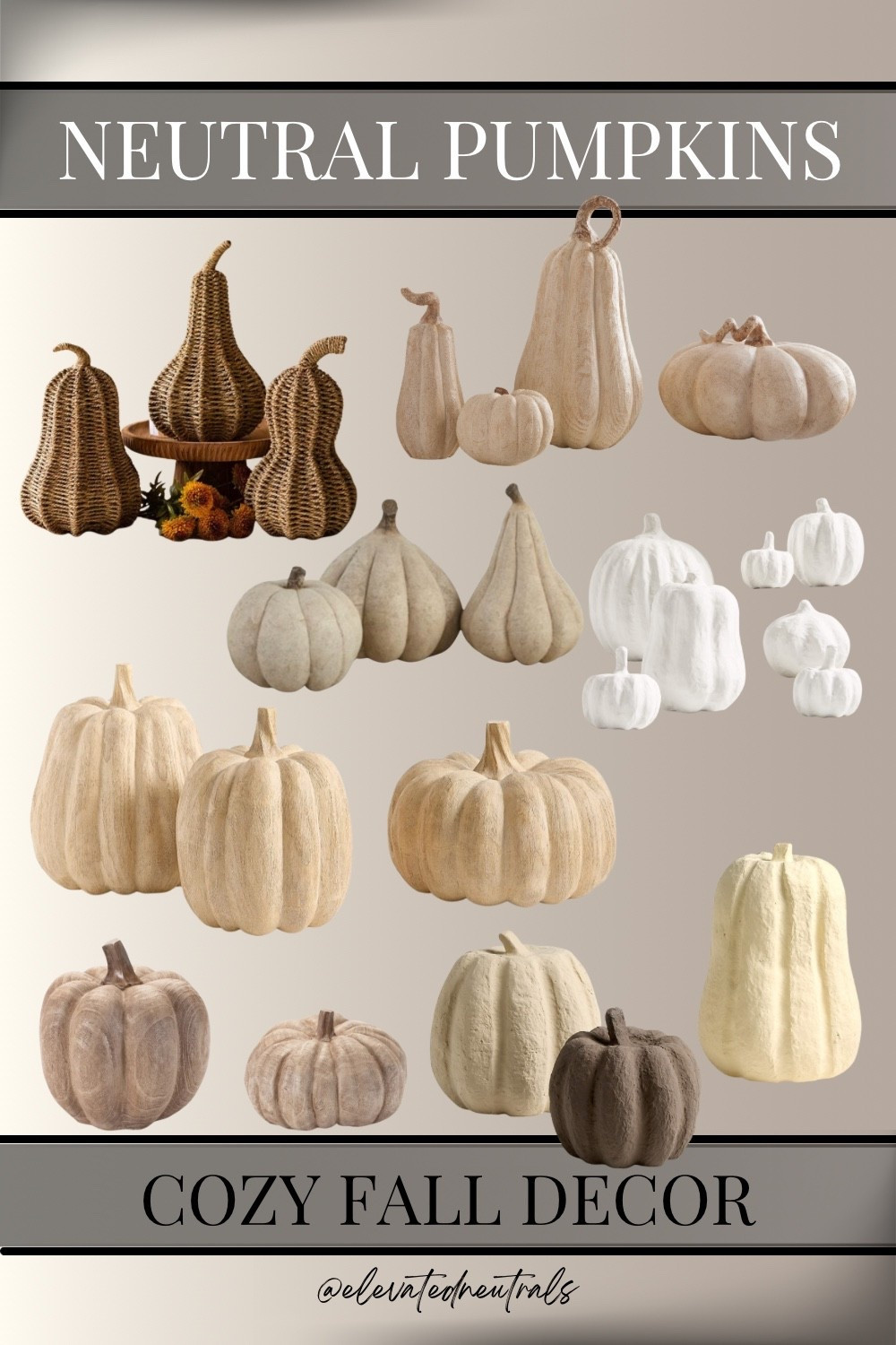 Neutral Faux Pumpkins & Gourds

Fall Decor | Wood | Resin | Wicker | Rattan | Paper Mache | 

#LTKHome #LTKSeasonal