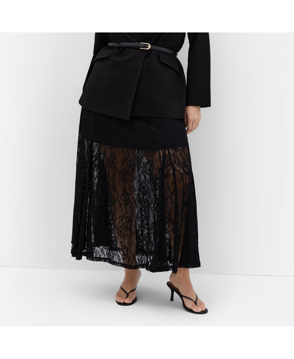 City Chic Women's Lacey Maxi Skirt - Black | Macy's