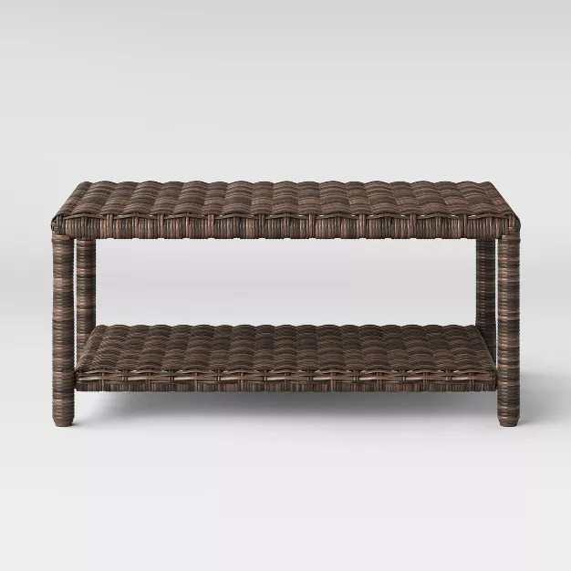 Monroe Wicker Patio Coffee Table Brown - Threshold™ | Target