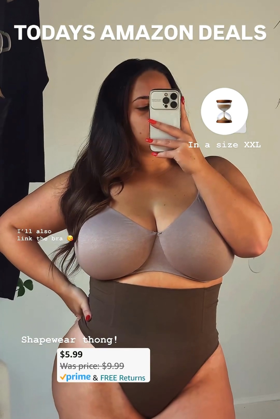 TODAYS AMAZON DEAL: 

Bra - 40G 

Thong - size XXL 
✨ USE CODE 4098RR19 + CLIP THE COUPON! ✨

Codes & coupons only work for a limited time! If you get an error, it may have maxed the color/size you selected.. so try another one 💕

#dailydeals #amazondeals #shapewear #brafinds #fullbust #ltkcurves #under10 #ltkstyletip #outfitinspo 

#LTKSaleAlert #LTKMidsize #LTKPlusSize