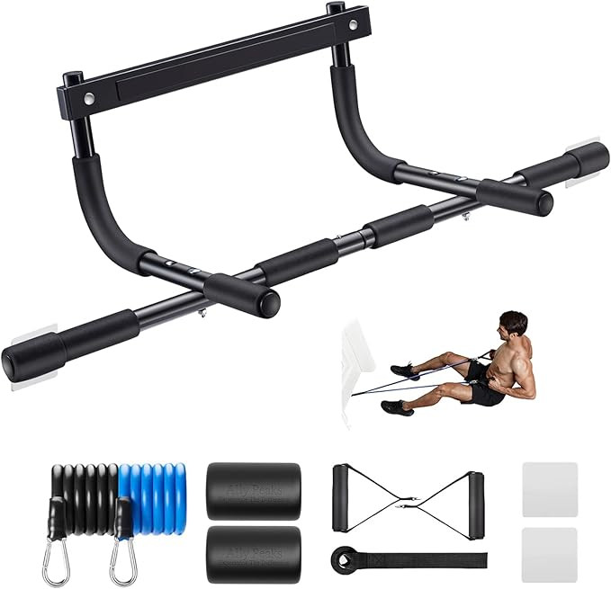 Ally Peaks Pull Up Bar for Doorway | Thickened Steel Max Limit 440 lbs Upper Body Fitness Workout... | Amazon (US)
