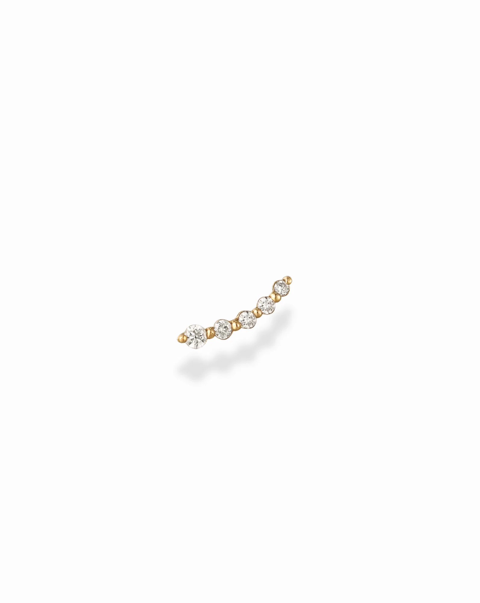 14k Diamond Curve Stud | Mod and Jo