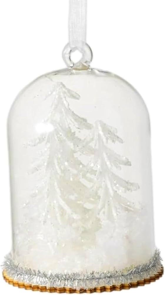Sullivans White Winter Trees in Cloche Ornament - Glitter Tree Glass Ornaments for Holiday Decor ... | Amazon (US)
