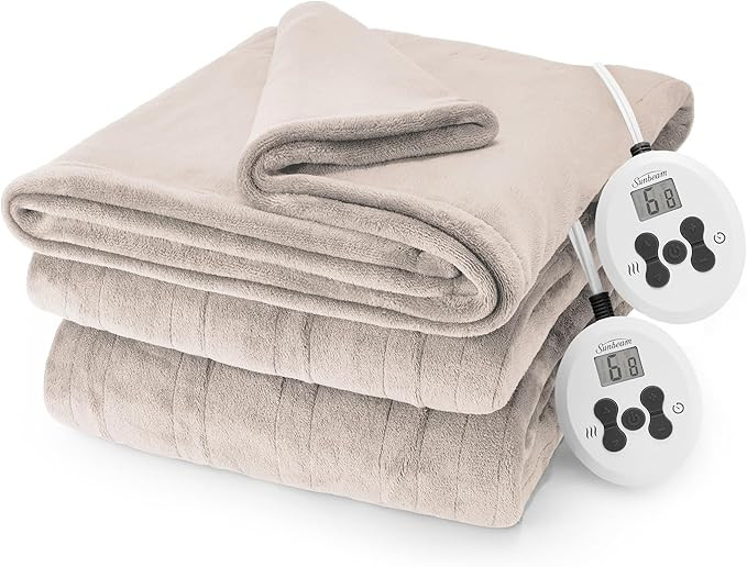 Sunbeam Royal Posh Champagne Heated Blanket - King | Amazon (US)