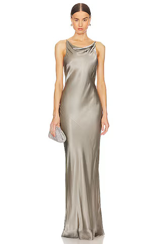Shona Joy La Lune High Neck Cowl Maxi Dress in Sage from Revolve.com | Revolve Clothing (Global)