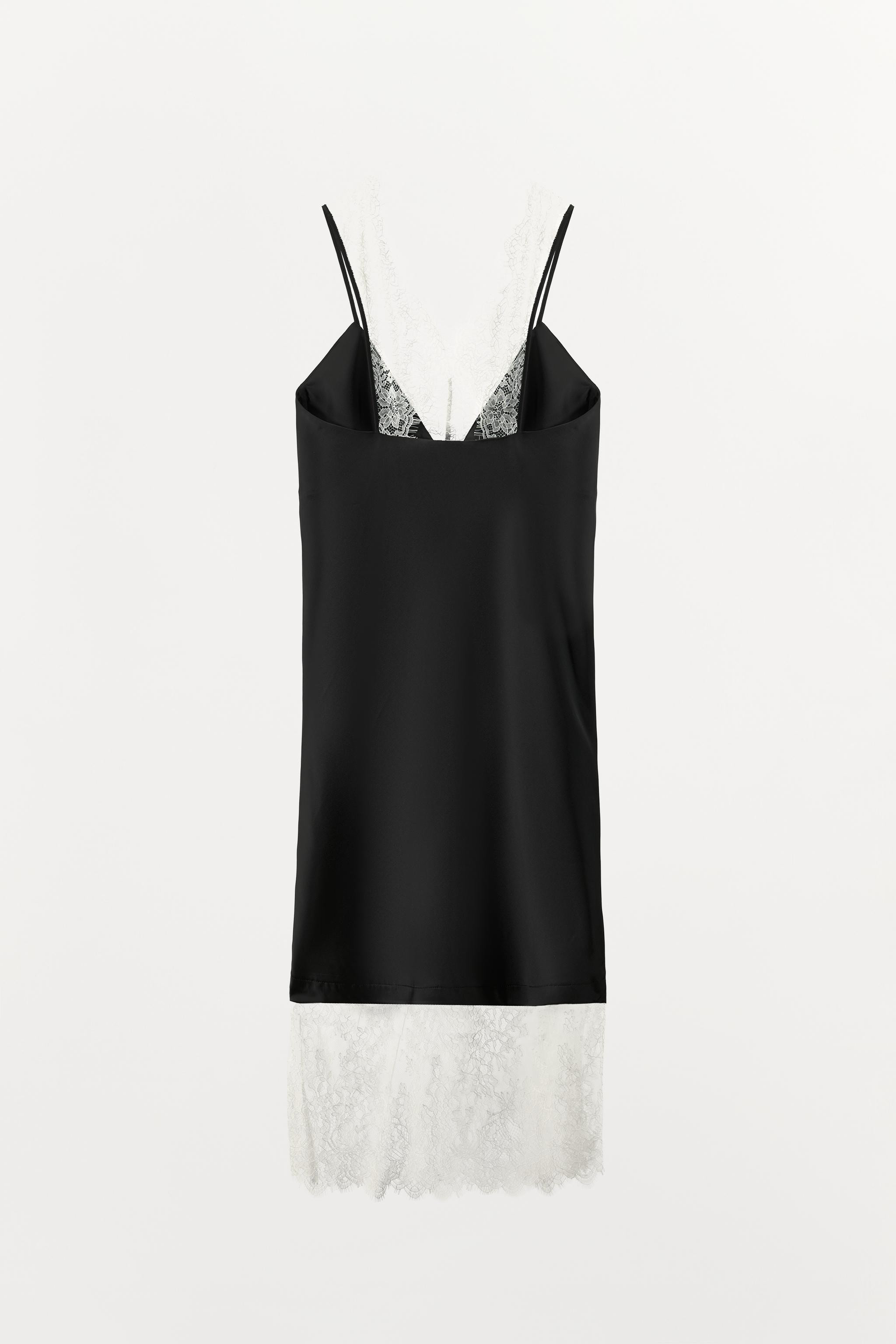 CONTRAST LACE SATIN DRESS | Zara US