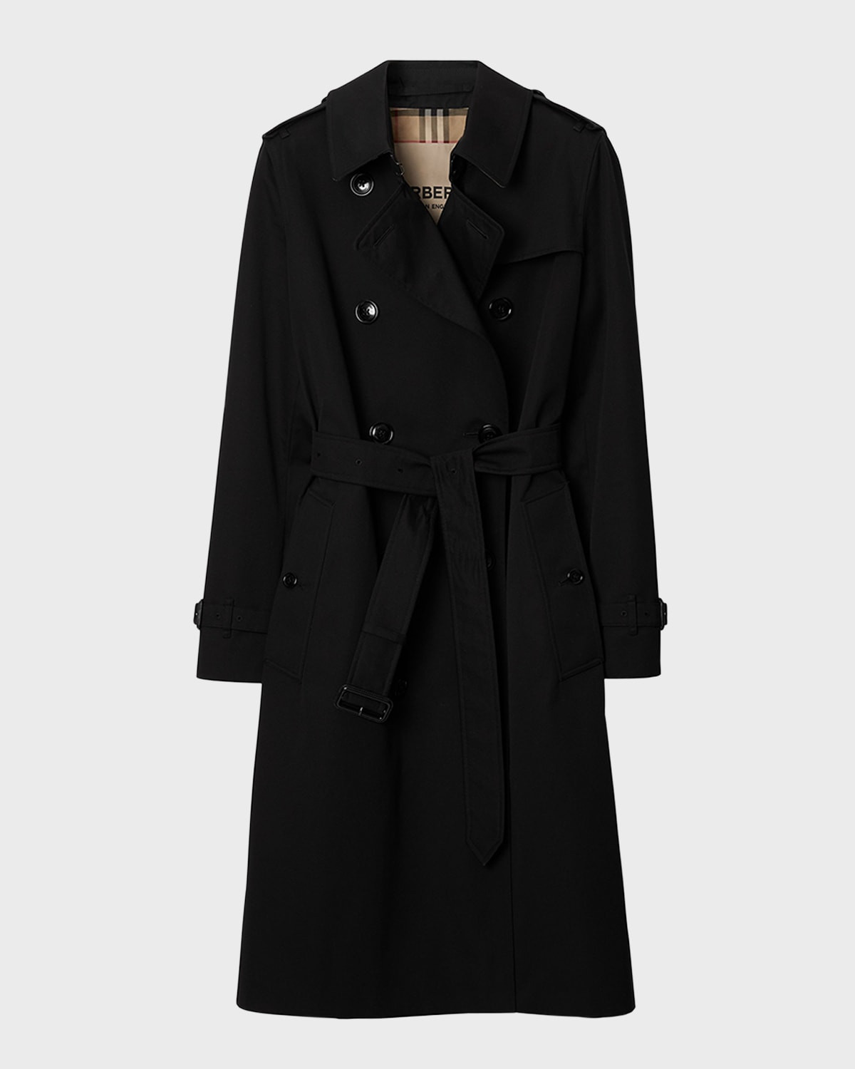 Kensington Organic Belted Double-Breasted Trench Coat | Neiman Marcus