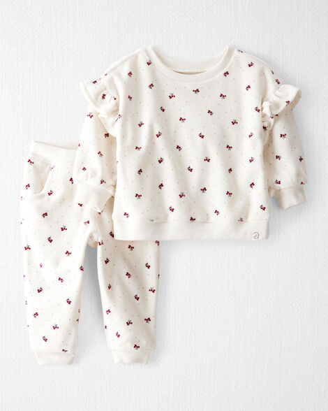 Baby Girl 2-Piece Organic Cotton Velour Set in Wild Rose Print | Carter's Inc