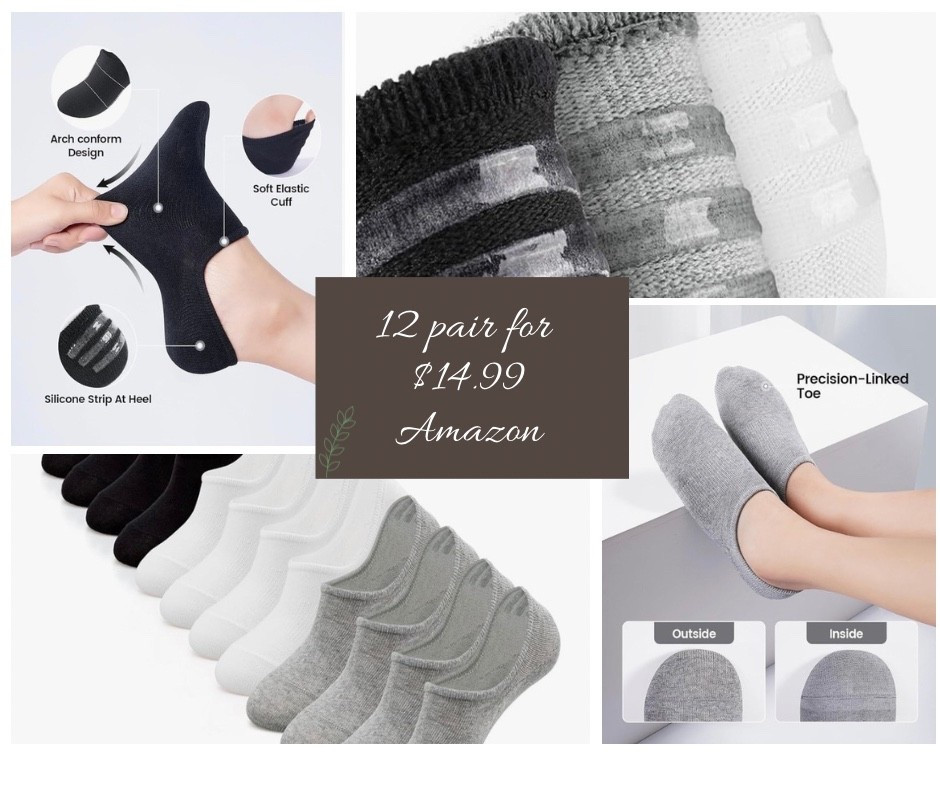 These IDEGG no-show socks are the only ones I’ve found that actually stay hidden and stay in place! 👟✨
They have a true invisible fit, a non-slip heel grip, and the fabric is super breathable + moisture-wicking for all-day comfort. Perfect for workouts, errands, or everyday wear. #fashion #amazoninfluencer #amazonfind #musthave

#LTKActive #LTKGiftGuide #LTKSaleAlert