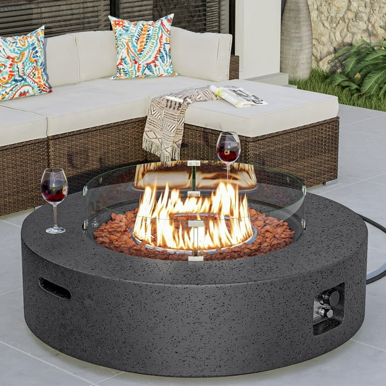 COSIEST 40.5" Outdoor Fire Pit Table 50,000 BTU with ​​Tempered Glass Wind Guard | Walmart (US)
