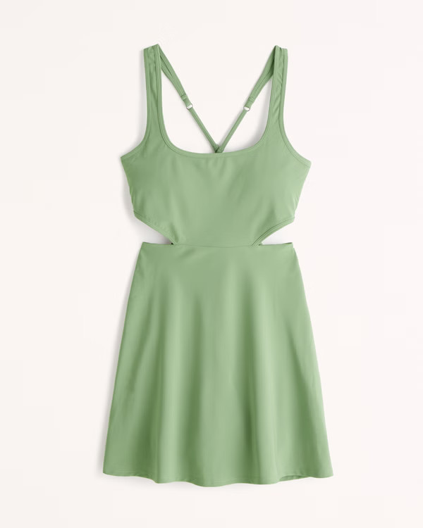 Women's Side Cutout Traveler Mini Dress | Women's | Abercrombie.com | Abercrombie & Fitch (US)