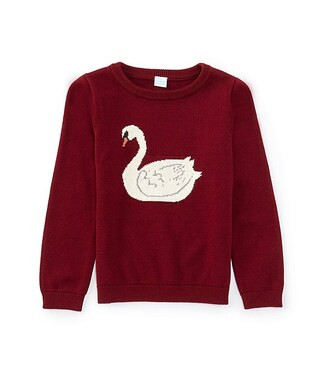 Little Girls 2T-6X Swan Sweater | Dillard's