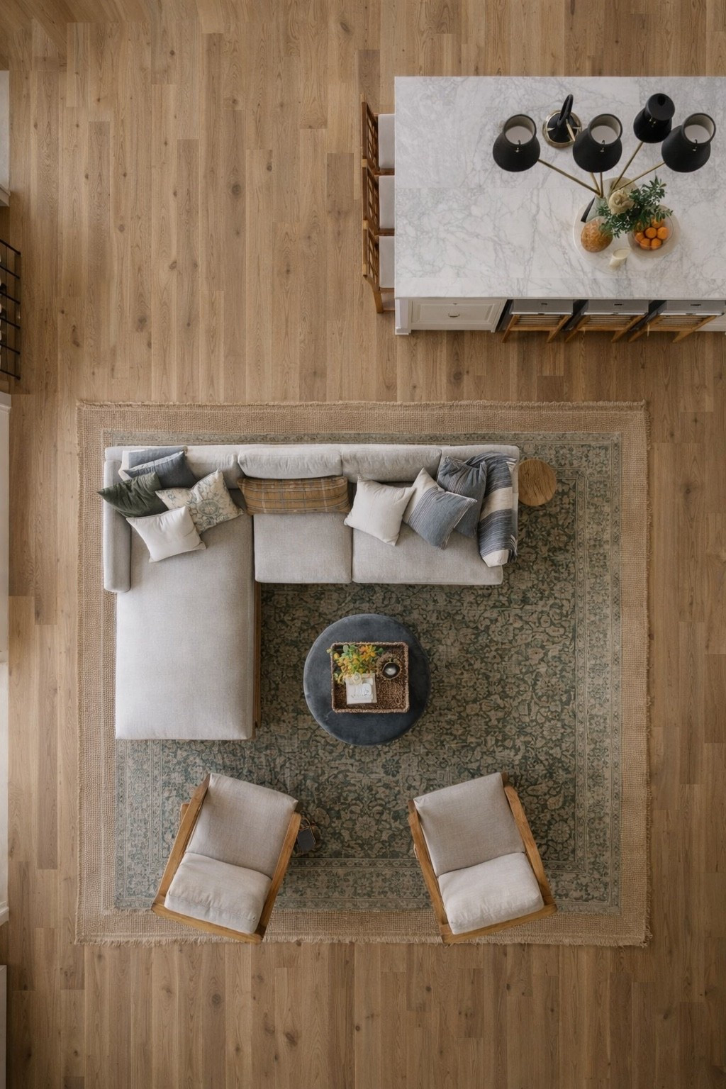 Area rugs for an open concept home!