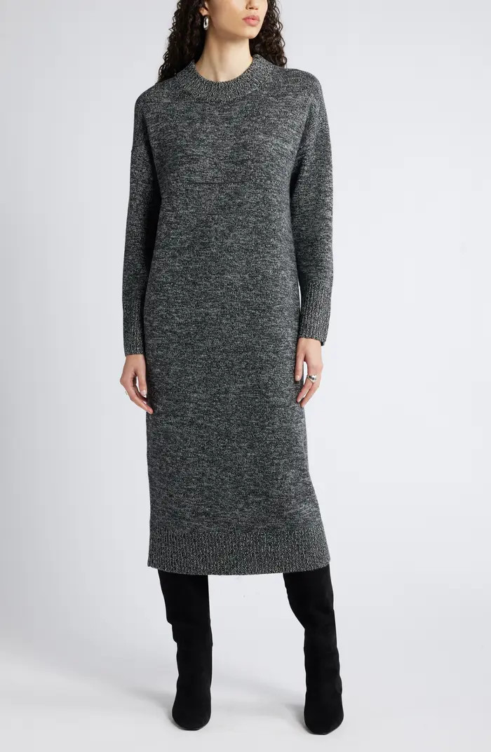 Nordstrom Long Sleeve Marled Merino Wool Sweater Dress | Nordstrom | Nordstrom