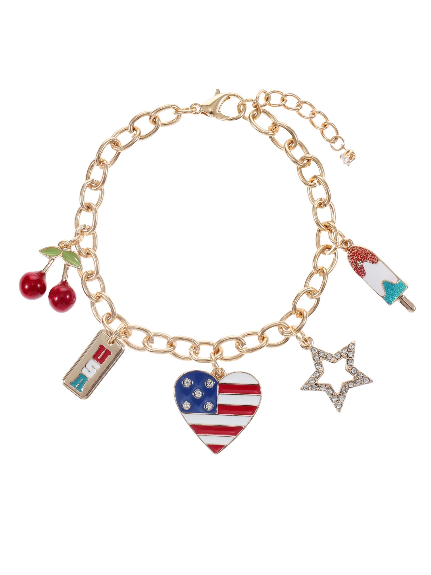 Way to Celebrate Americana Gold Charm Bracelet | Walmart (US)