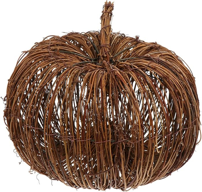 Wicker Rattan Pumpkin Natural Grapevine Ball Pumpkins Ornament Halloween Rattan Balls for Hallowe... | Amazon (US)