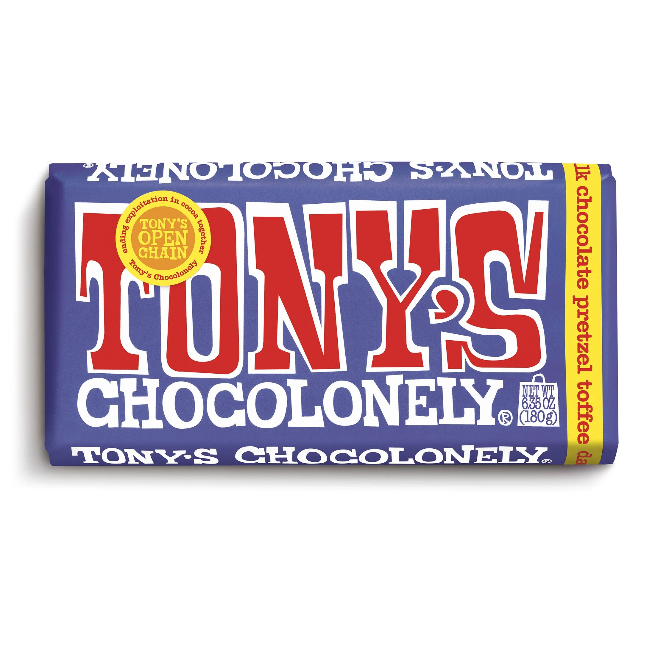 Tony's Chocolonely Dark Milk Chocolate Bar with Pretzel and Toffee, 6.35 oz | Walmart (US)
