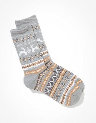 AE Deer Fairisle Crew Sock | American Eagle Outfitters (US & CA)